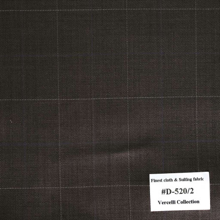 D-520/2 Vercelli - Vải Suit 95% Wool - Caro Nâu